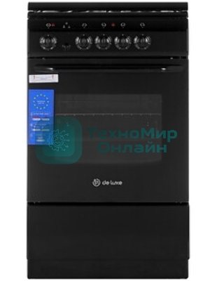Плита электрическая De Luxe 5004.13э (кр)-001 черный, конфорок 4 шт, духовка 43 л, 50 см x 85 см x 50 см