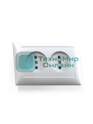 Розетка Кунцево-Электро 2-м СП Селена 16А IP20 РС16-371 белый