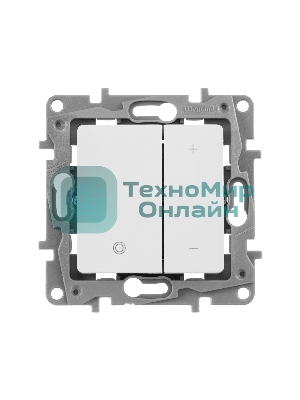 Светорегулятор нажимной 400Вт, бел. ETIKA Светорегулятор нажимной 400Вт, бел.