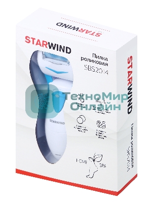 Пилка электрическая Starwind SBS 2014 для стоп, синий/белый, 2 насадки