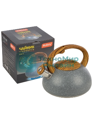Чайник FORESTA, объем 2,5 л, из нерж стали, с ручкой под дерево
