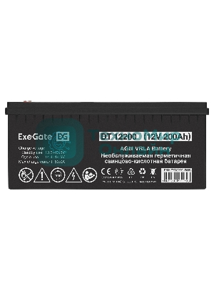 Аккумуляторная батарея ExeGate DT 12200 (12V 200Ah, под болт М8)