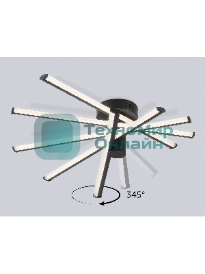 Потолочный светодиодный светильник Ambrella light FL6222 BK черный 70W 3000K-6400K 605*605*170 (ПДУ ИК)
