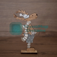 Деревянная фигурка «Рождественский Олень» синий 10,5*4*18 см