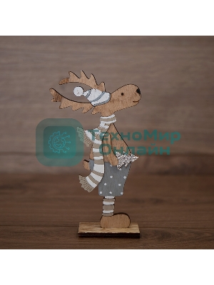 Деревянная фигурка «Рождественский Олень» синий 10,5*4*18 см