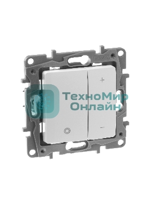 Светорегулятор нажимной 400Вт, бел. ETIKA Светорегулятор нажимной 400Вт, бел.