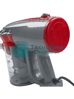 Пылесос вертикальный Galaxy GL 6255 серый/красный, питание от сети, 150 Вт, уборка сухая, пылесборник 0.8 л