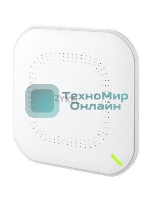 Гибридная точка доступа Zyxel NebulaFlex NWA90AX, WiFi 6, 802.11a/b/g/n/ac/ax (2,4 и 5 ГГц), MU-MIMO, антенны 2x2, до 575+1200 Мбит/с, 1xLAN GE, PoE, защита от 4G/5G, БП в комплекте
