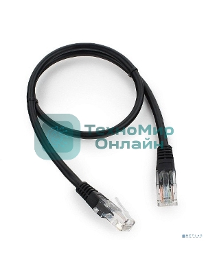 Патч-корд UTP Cablexpert cat.5e, 0.5м, литой, многожильный, черный