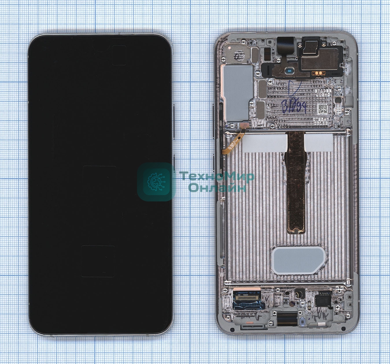Дисплея для Samsung Galaxy S22 Plus SM-S906B в сборе с тачскрином ServicePack, голубой (GH82-27500B)