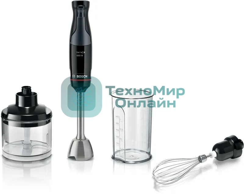 Блендер погружной Bosch MSM4B621, 1000 Вт, черный