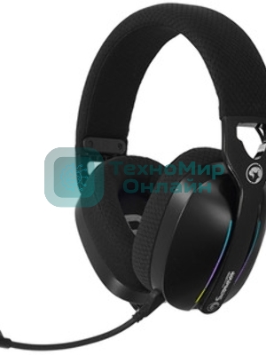 Гарнитура MARVO HG9086W Pulz 70W чёрный, беспроводная + проводная, радиоканал, до 10 ч, съёмный микрофон, подсветка, совместимость с PS5, Xbox