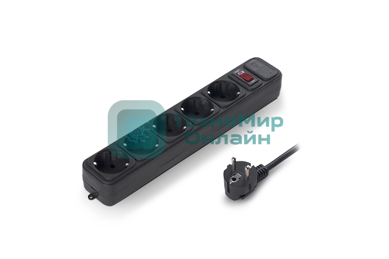 Сетевой фильтр ExeGate EX221188RUS SP-5-5B (5 розеток, 5 м, евровилка, черный)