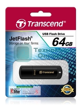 Флешка USB Transcend JetFlash 350 (TS64GJF350), 64Gb, USB 2.0, R/W 15/7, черный