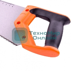 Ножовка по дереву Sparta 450 мм, 7-8 TPI, зуб-2D, каленый зуб, линейка, двухкомпонентная рукоятка