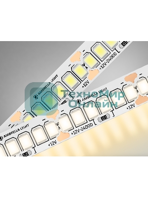Светодиодная лента Ambrella light GS1401 2835 240Led/ 17W m/ 12V IP20 3000K/ 5000*10*1.2mm (2 конт.)