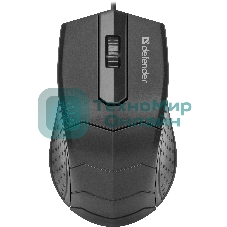 Мышь проводная Defender HIT MB-530 черный, 1000 dpi, USB, кнопки - 3