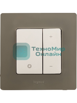 Светорегулятор нажимной 400Вт, бел. ETIKA Светорегулятор нажимной 400Вт, бел.