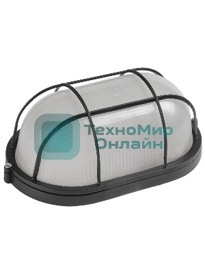 Светильник ИЭК НПП-1202 черный/овал с решеткой 100Вт IP54 LNPP0-1202-1-100-K02