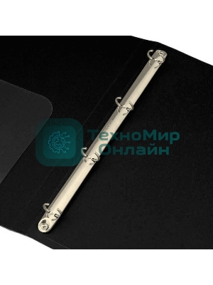 Папка на 4-х кольцах Бюрократ -0827/4RBLCK A4, пластик, 0.7мм корешок 27мм, внутренний и торцевой карман, черный