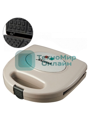 Вафельница Аксинья ВЕНСКАЯ КС-5002 бежевый, 800Вт, антипригар. покрытие