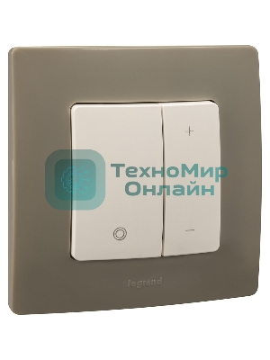 Светорегулятор нажимной 400Вт, бел. ETIKA Светорегулятор нажимной 400Вт, бел.