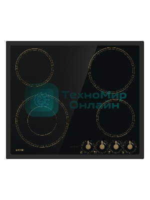 Варочная поверхность Gorenje EC642CLB, конфорок: 4 шт., стеклокерамика, независимая, черный