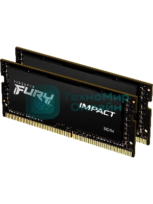 Оперативная память Kingston Fury Impact, DDR4, 64Gb (2x32Gb), 3200MHz, CL20, SO-DIMM