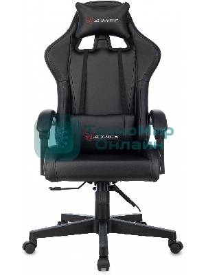 Кресло Бюрократ Zombie GAME TETRA черный/карбон, экокожа, 120 кг, механизм качания