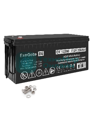 Аккумуляторная батарея ExeGate DT 12200 (12V 200Ah, под болт М8)