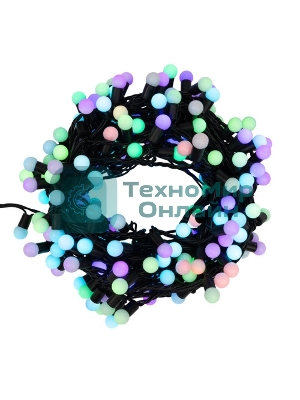 Гирлянда светодиодная Neon-night Шарики 5м, 20 LED, IP20, прозрачный провод, свечение мульти (RG/RB), контроллер 8 режимов, 230В