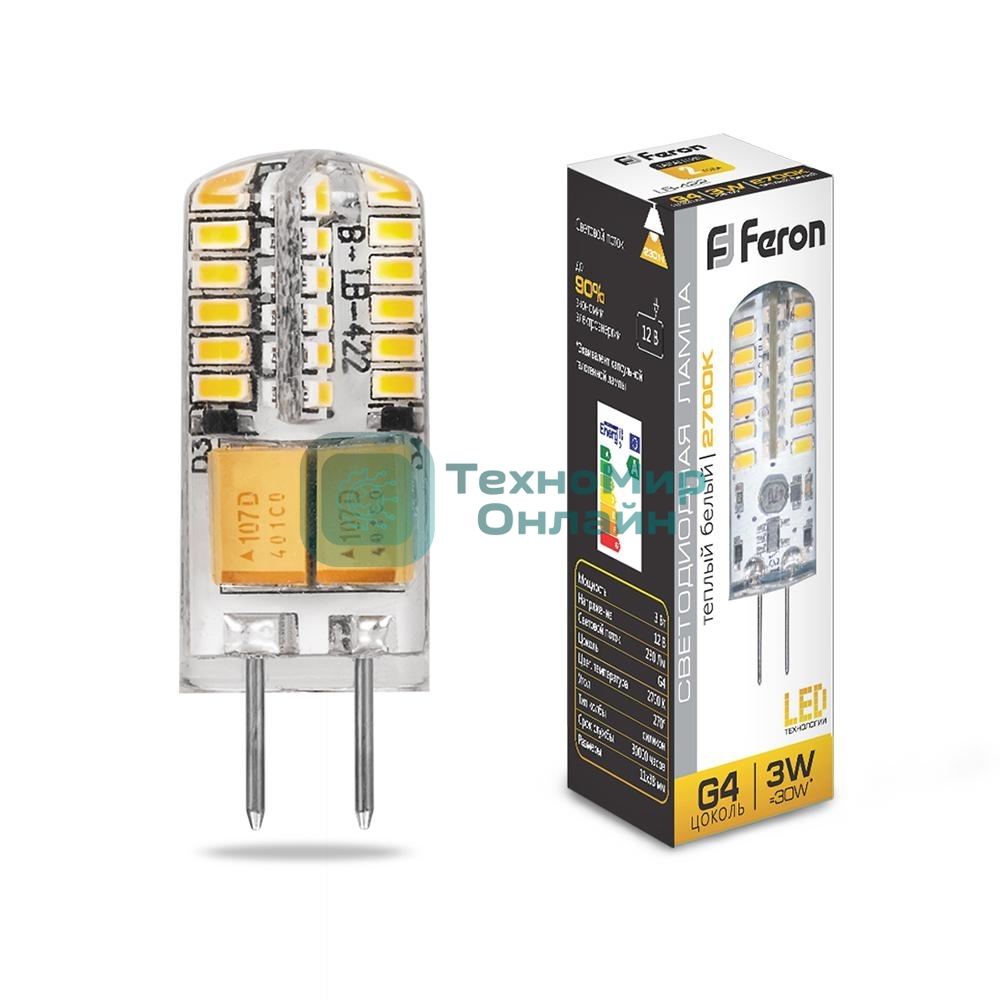 Лампа светодиодная Feron LB-422 3W 12V G4 2700K