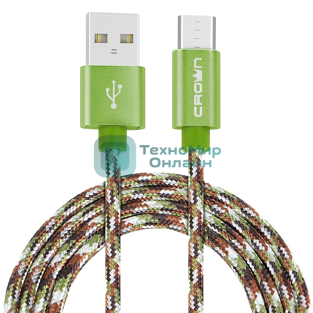 Кабель Crown USB - microUSB CMCU-3092M military