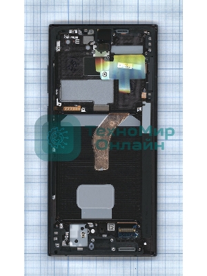 Дисплея для Samsung Galaxy S22 Ultra SM-S908B в сборе с тачскрином ServicePack, черный (GH82-27488A)