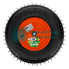 Колесо пневм. Palisad усилен. шина 8PR, 4.00-8 D400мм, подш. внут. диам. 12мм, длина оси 90 мм