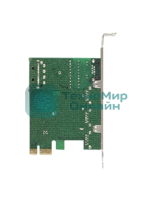 Контроллер сетевой ExeGate EXE-361 PCI-E 2.0, 3*USB 3.0 ext + LAN UTP 1000Mbps, раз.доп.пит.OEM)