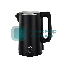 Чайник электрический Добрыня DO-1245B (1,8л) 2000Вт двойная стенка пл/нжс черный