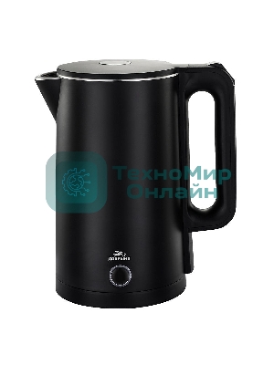 Чайник электрический Добрыня DO-1245B (1,8л) 2000Вт двойная стенка пл/нжс черный