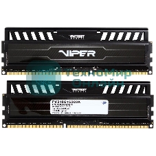 Оперативная память Patriot Viper 3, DDR3, 16GB (2x8 GB), 1600 MHz, CL10, DIMM, радиатор, черный