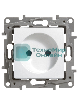 Розетка 2К винты, белый ETIKA