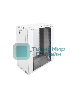 Шкаф телеком. настенный разборный 15U (600х350) дверь стекло (ШРН-Э-15.350) (1 коробка)