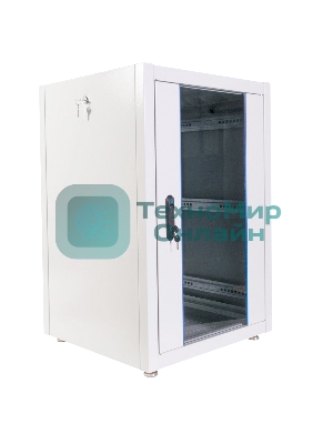 Шкаф телекоммуникационный напольный ЭКОНОМ 18U (600 600) дверь стекло, дверь металл