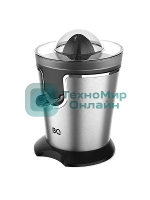 Соковыжималка BQ J1732 чёрный/серебристый, цитрусовая, 125 Вт, 250 мл, механическое
