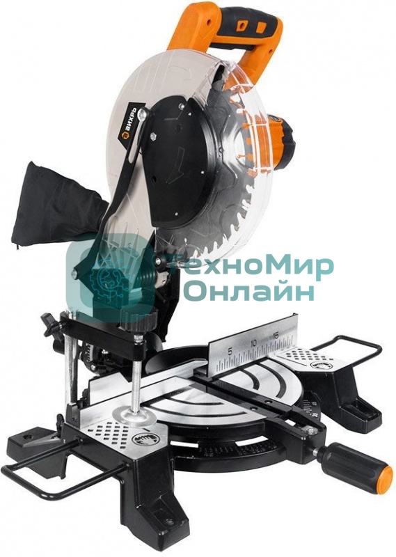 Торцовочная пила ВИХРЬ ПТ-255Л 1700 Вт, 220 В, 5000 об/мин, диск 255х30 мм, пропил 90х130 мм