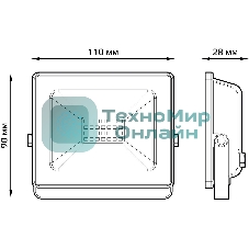 Прожектор светодиодный Gauss Elementary 30Вт 2100лм IP65 6500К бел.