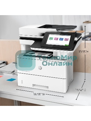 МФУ лазерное HP LaserJet Enterprise M528dn (1PV64A #B19), A4, ч/б, печ. до 43 стр/мин., скан. до 43 стр/мин. (ч/б) 38 стр/мин. (цвет), 1200 x 1200 dpi (печать) 600x600dpi (сканер), USB, RJ-45, Air Print, Mopria
