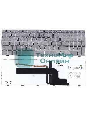 Клавиатура для ноутбука Dell Inspiron 15-7000 7537 серебристая с подсветкой