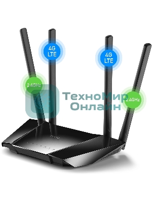 Роутер беспроводной Cudy LT400 N300 10/100BASE-TX/4G cat.4 черный