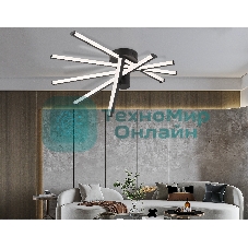 Потолочный светодиодный светильник Ambrella light FL6222 BK черный 70W 3000K-6400K 605*605*170 (ПДУ ИК)
