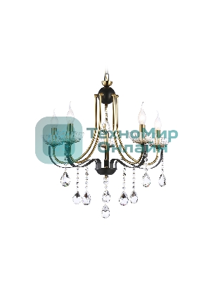 Светильник Ambrella light TR4952/5 BK/GD/CL черный/золото/прозрачный E14*5 max 40W D620*670